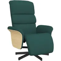 vidaXL Fauteuil relax avec repose-pieds Vert foncé Tissu