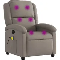 vidaXL Fauteuil de massage Taupe Tissu