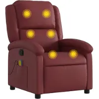 vidaXL Fauteuil de massage vin rouge similicuir