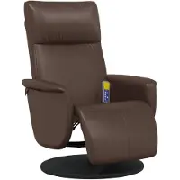 vidaXL Fauteuil de massage avec repose-pieds Marron Similicuir
