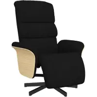 vidaXL Fauteuil relax avec repose-pieds Noir Tissu