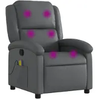 vidaXL Fauteuil de massage Gris Similicuir