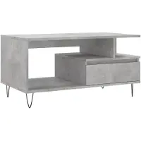 vidaXL Table basse gris béton 90x49x45 cm Bois composite