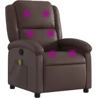 vidaXL Fauteuil de massage brun similicuir