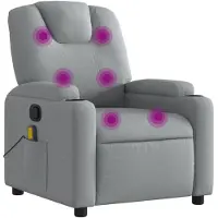 vidaXL Fauteuil de massage gris clair Tissu
