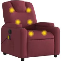 vidaXL Fauteuil de massage vin rouge tissu
