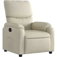 vidaXL Fauteuil relax Crème Similicuir