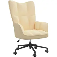 vidaXL Fauteuil relax blanc crème velours