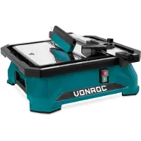 Vonroc Scie à carreaux 650W -Refroidissement à l'eau -Lame de scie diamantée 180mm, guide parallèle et guide à onglets inclus