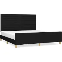 vidaXL Cadre de lit sans matelas noir 180x200 cm Tissu