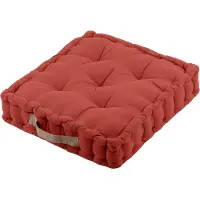 Stof Coussin De Sol Duo, Terracotta/Lin, 45x45x10cm, 100% Coton