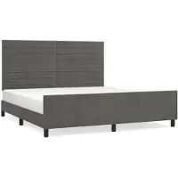 vidaXL Cadre de lit sans matelas gris foncé 160x200 cm velours