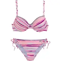 Venice beach Bikini bleu pastel / violet foncé / abricot