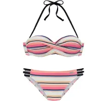 Venice beach Bikini crème / orange / corail / noir