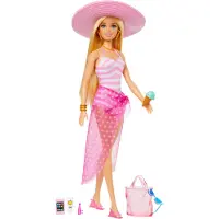 Mattel Poupée Barbie Day at the beach + accessoires HPL73 /4