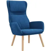The Living Store fauteuil inclinable en velours bleu