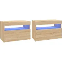 The Living Store Armoires TV Lampes LED 2 pièces Chêne Sonoma 60x35x40 cm