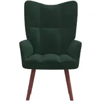 The Living Store Fauteuil relax vert foncé velours