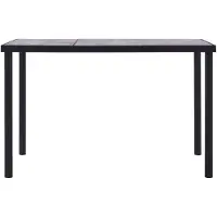 The Living Store Table de salle à manger noire et gris béton 160 x 80 x 75 cm MDF