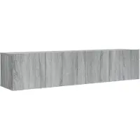 The Living Store Ensemble de meubles TV 2 pièces Gris Sonoma Bois composite