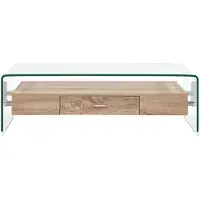 The Living Store Couchtisch Transparent 98×45×31 cm Heart Glass