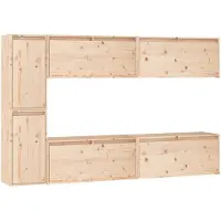 The Living Store Armoires TV 6 pcs. Pin massif