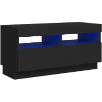 The Living Store Armoire TV avec lampes LED Noir 80x35x40 cm