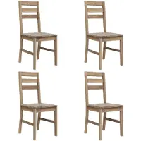 The Living Store Chaises de salle à manger 4 pcs. Bois massif acacia