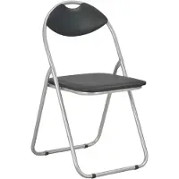 The Living Store Chaise de salle à manger pliante 2 pcs. noir simili cuir