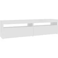 The Living Store Armoires TV 2 pcs. avec lampes LED blanc 75x35x40 cm