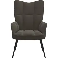 The Living Store fauteuil inclinable en velours gris foncé