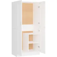 The Living Store Armoire blanche 82,5x51,5x180 cm Matériau dérivé du bois