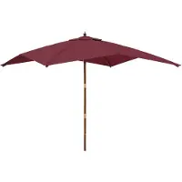 The Living Store Parasol avec mât en bois rouge bordeaux 300x300x273 cm