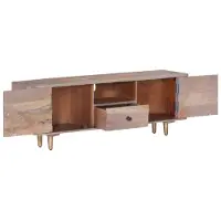 The Living Store Meuble TV 118x30x40 cm bois massif acacia