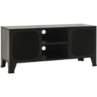 The Living Store Armoire TV Gris 105x36x47 cm Métal et MDF