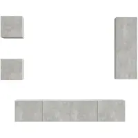 The Living Store Ensemble de 5 meubles TV en bois gris béton