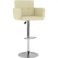 The Living Store Tabouret de bar 2 pcs. Simili cuir crème