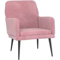 The Living Store fauteuil rose 62x79x79 cm velours