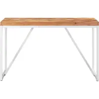 The Living Store Table de salle à manger 120x60x76 cm en bois massif d'acacia et de mangue