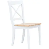 The Living Store Chaises de salle à manger 6 pcs. Blanc Bois d'hévéa clair