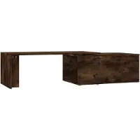 The Living Store Table basse chêne fumé 150x50x35 cm bois composite