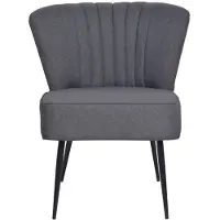 The Living Store Chaise de cocktail gris foncé Tissu