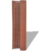 The Living Store Clôture de jardin double face PVC 90 x 300 cm Marron