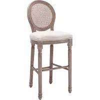 The Living Store Tabouret de bar 2 pcs. Blanc lin