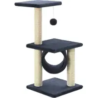 The Living Store Arbre à chat Sisal 65 cm bleu foncé