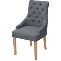 The Living Store Chaises de salle à manger 6 pcs. Tissu gris foncé