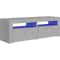 The Living Store Armoire TV avec éclairage LED gris béton 120x35x40 cm