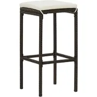 The Living Store Tabouret de bar avec coussin 6 pcs. rotin poly marron
