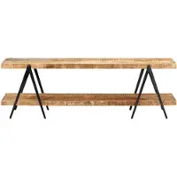 The Living Store Meuble TV 160 x 40 x 50 cm bois massif Mango