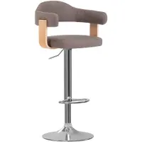The Living Store 2 pcs. Tabouret de bar bois courbé et tissu taupe